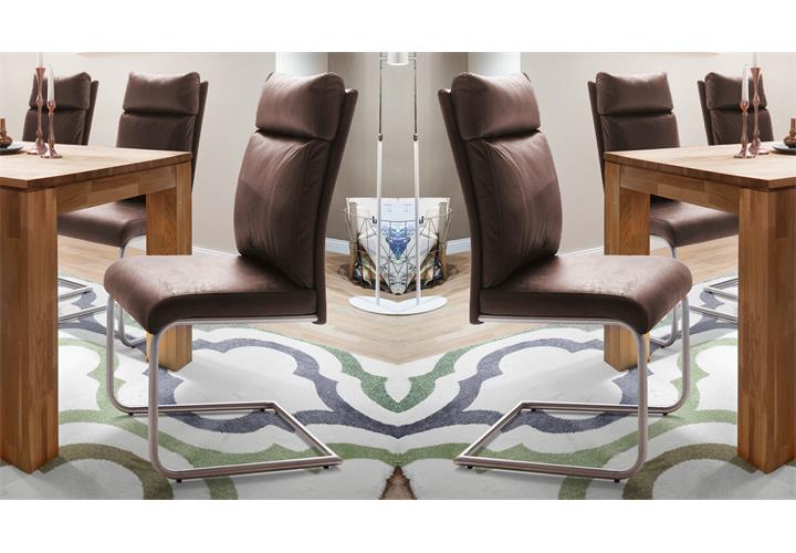 Schwingstuhl Pia 2er-Set Stuhl Freischwinger braun grau anthrazit sand mit  Griff | eBay