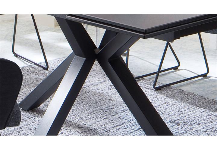 Esstisch ausziehbar Tisch Nagano Keramik Metall schwarz matt Lack Glas 160  cm | eBay