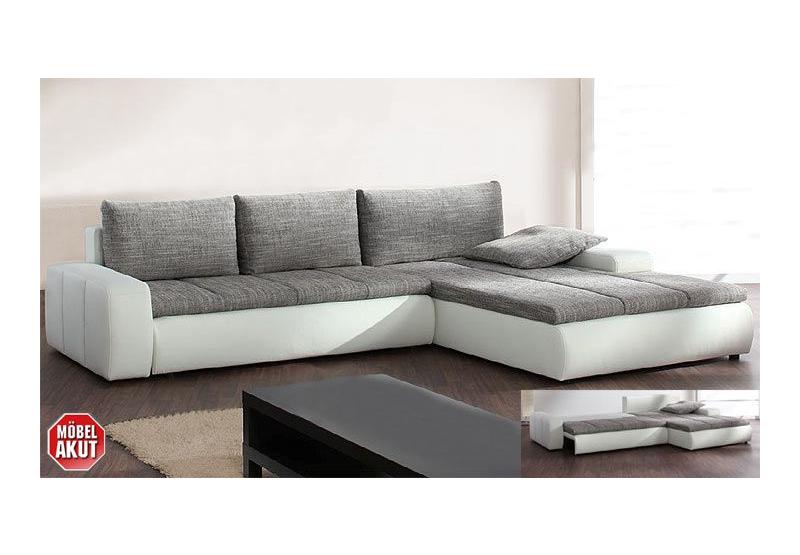 WOHNLANDSCHAFT ALESSIA, SOFA WEIß + BETTFUNKTION NEU  