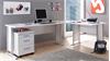 Winkelschreibtisch Office Line in Weiß Bürotisch mit Rollcontainer