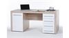 Schreibtisch Cube Computertisch weiß und Sonoma Eiche 160x70 cm