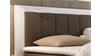 Boxspring Bett Nevada in weißer Pinie mit Stoff stone 180x200