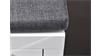 Bank Life Hochglanz weiße Schuhbank mit Sitzkissen in grau