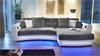 Wohnlandschaft LAREDO Sofa weiß grau mit LED und Soundsystem