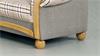 Sofa WERA 3-Sitzer Stoff grau beige kariert Federkern 215 cm