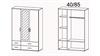 Kleiderschrank RASANT-EXTRA 3-trg weiß grau-metallic Spiegel 127 cm