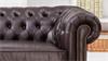 Sofa Chesterfield 3-Sitzer Antik dunkelbraun glänzend mit Steppung