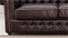 Sofa CHESTERFIELD 3-Sitzer dunkelbraun glänzend