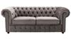 Sofa CHESTERFIELD 3-Sitzer Couch in Samt grau 198 cm