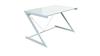 Schreibtisch 150 Z-Line mit weißem Metall Gestell ESG Glas Optiwhite