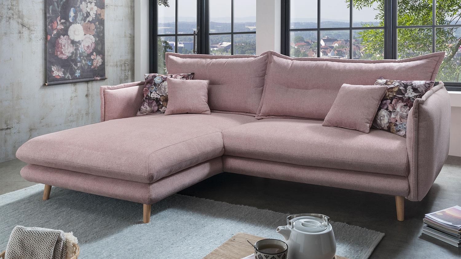 Ecksofa Lazio Rosa Couch Kissen Mit Blumenmuster 180x255 Cm