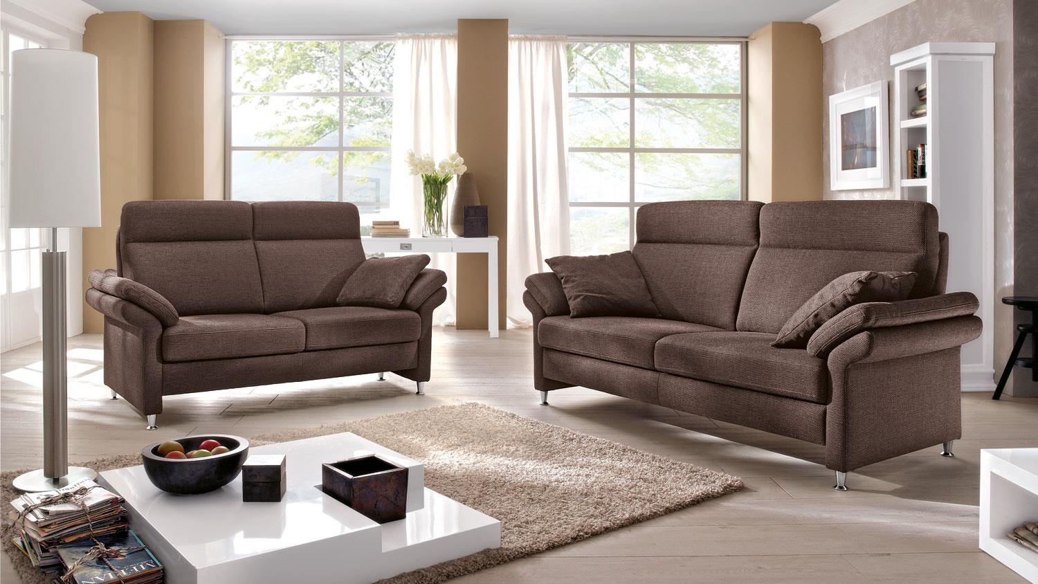 Sofa mit 3 156 Federkern CONCEPT 2-Sitzer cm Stoff braun