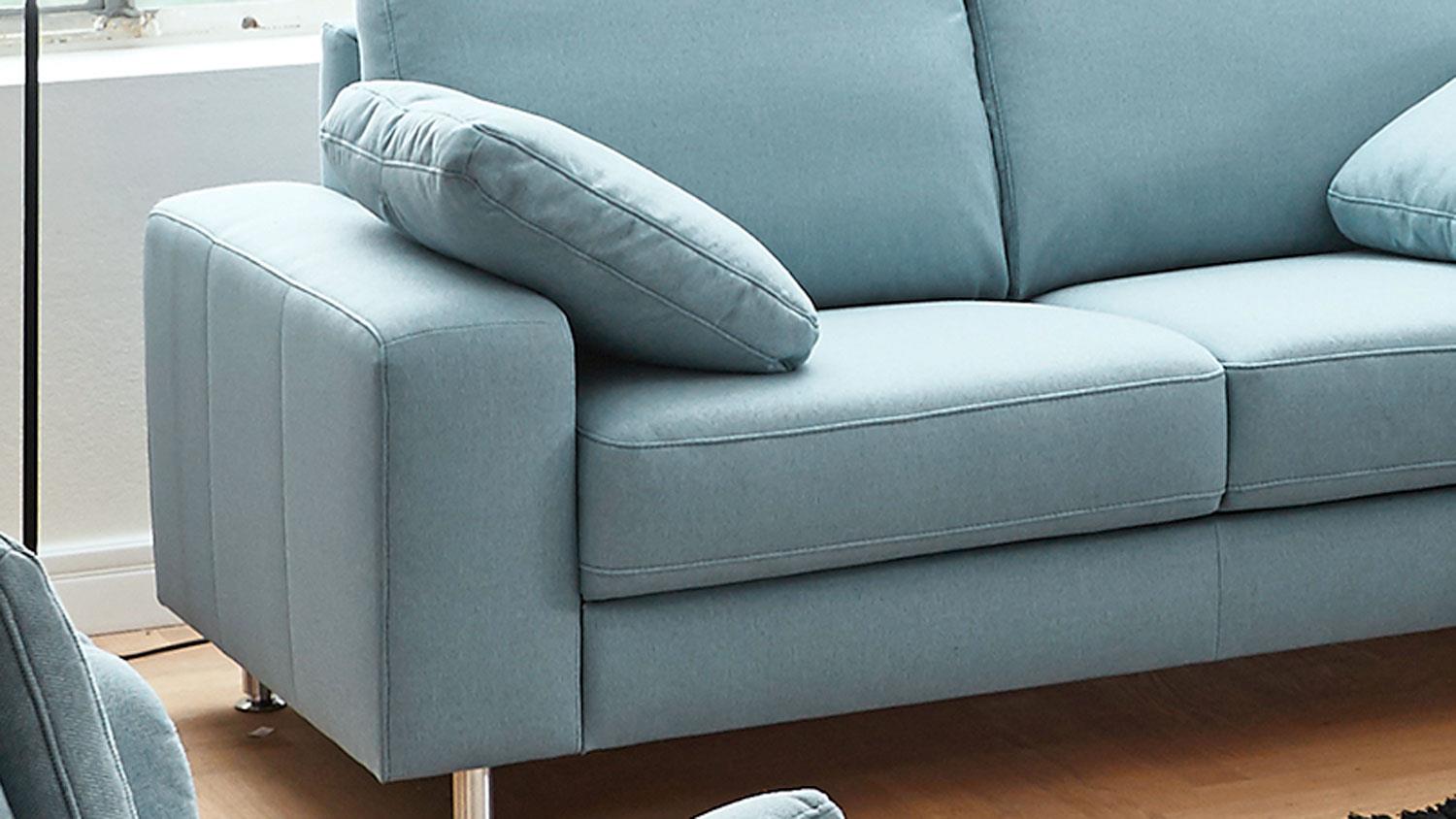 Sofa 2901 2-Sitzer Couch Polstersofa in Stoff hellblau 182 cm