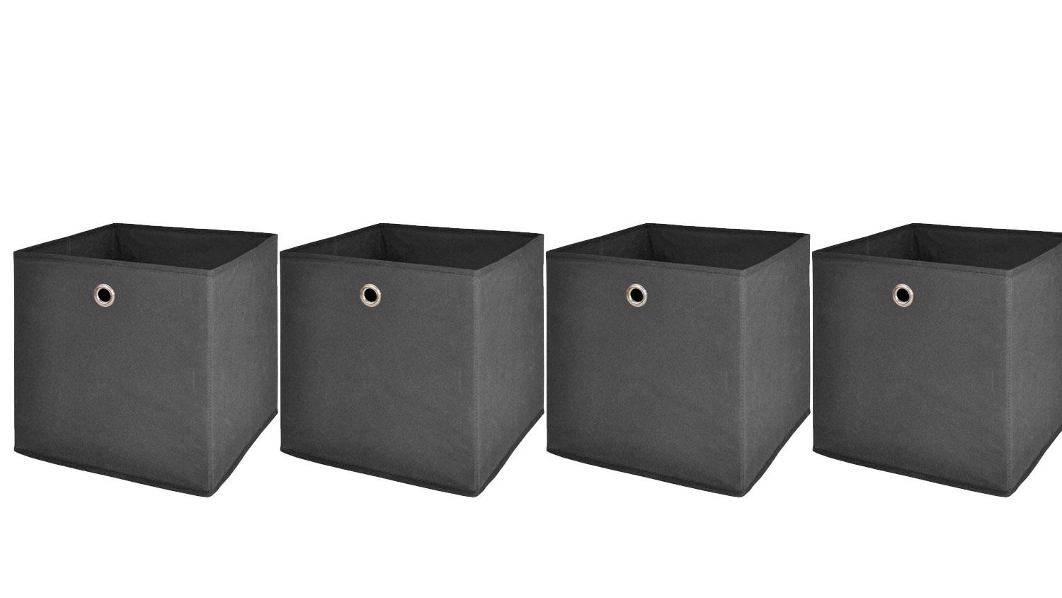 Faltbox FLORI 1 4er Set Korb Aufbewahrungsbox 32x32x32 anthrazit