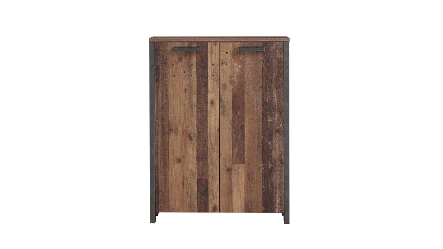 Aktenschrank CLIF Büroschrank old Beton Optik 2-türig vintage wood