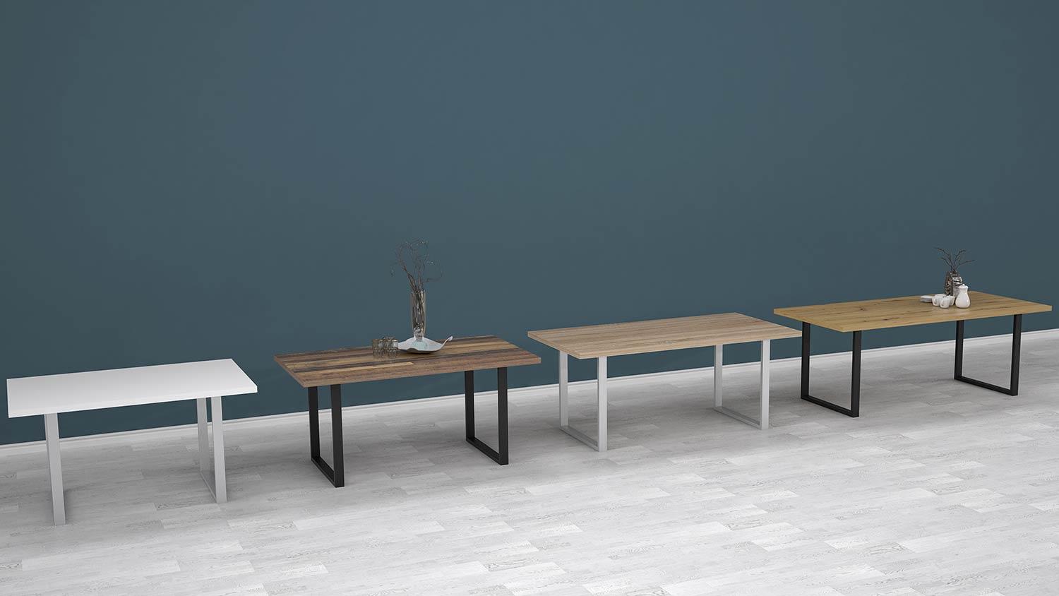 TABLES Tischsystem D78 Artisan schwarz 160 Esstisch und Eiche