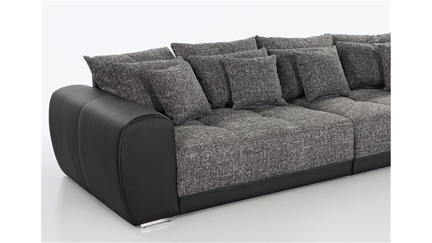Big Sofa SAM Polstermöbel XXL Sofa in schwarz grau 310 cm