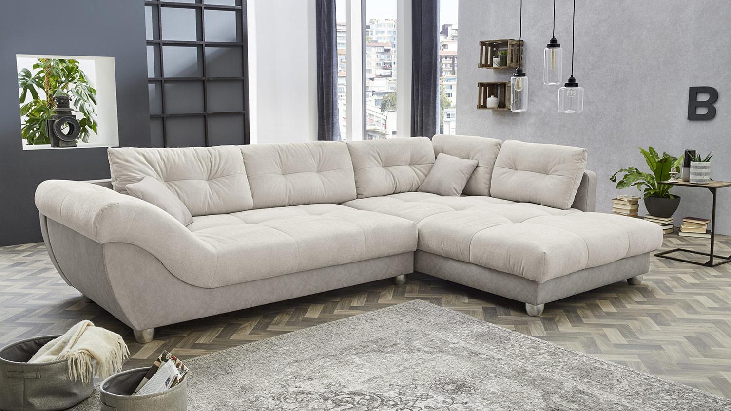 Ecksofa Sienas Sofa Wohnlandschaft Polstersofa In Beige 346x221 Cm