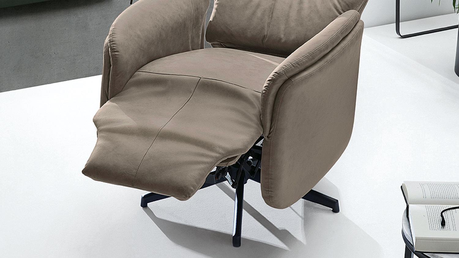 TV-Sessel DORO Stoff vintage beige Taschenfederkern Motor | Funktionssessel