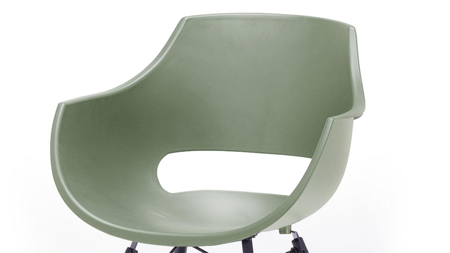 ROCKVILLE 4er matt Buche schwarz grün Stuhl lackiert Set
