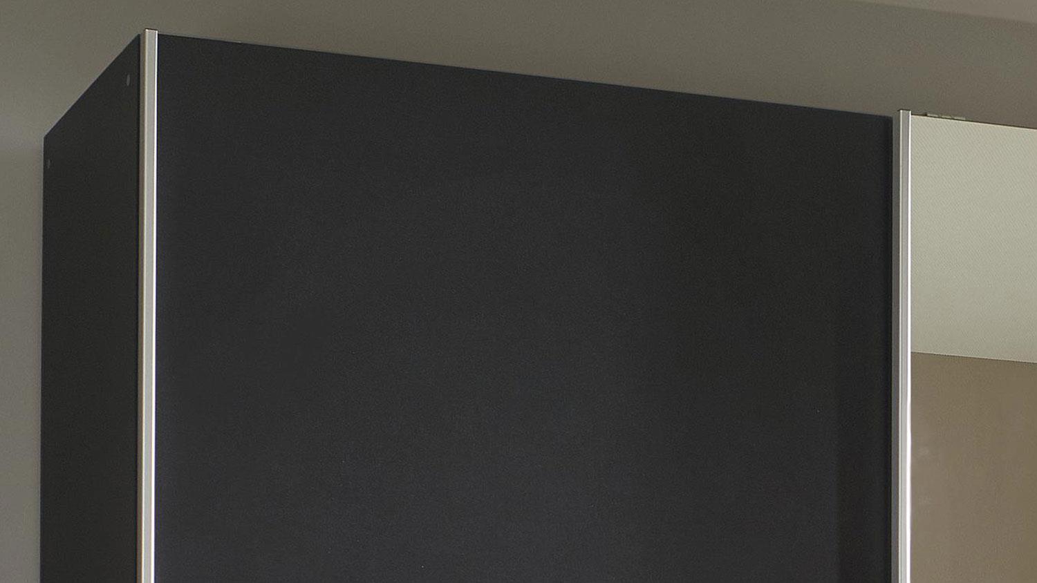 Schwebetürenschrank KUTA grau Eiche Spiegel 218 cm