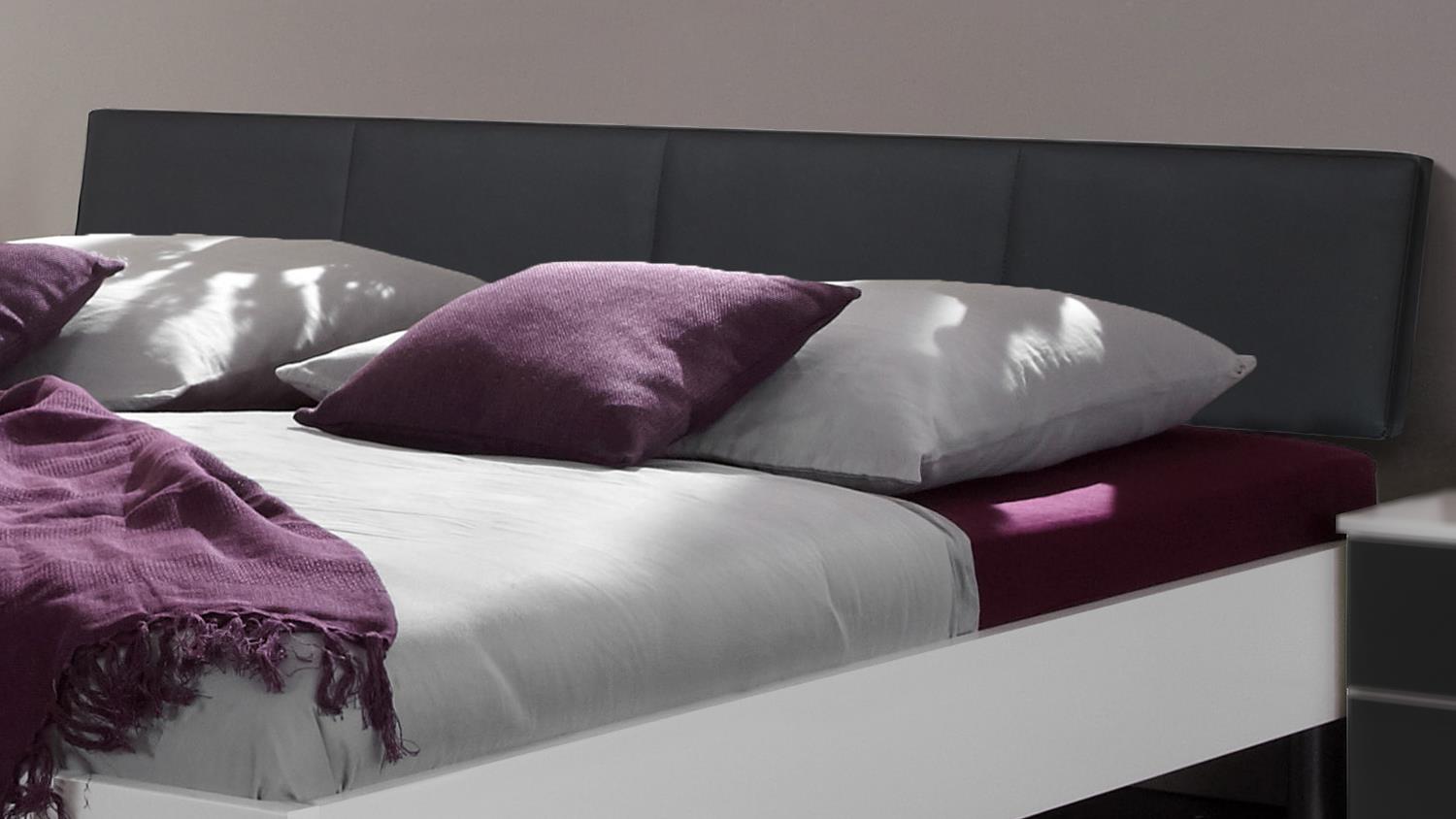 Futonbett EASY BEDS D Bett 180x200cm in weiß und Polster schwarz