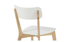 Stuhl Raven 2er Set Küchenstuhl Esszimmerstuhl in Birke und weiß Bauhaus Stil