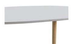 Esstisch Belina Tisch weiß lack matt und Massiv Eiche Chrom ausziehbar