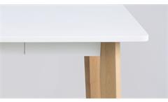 Schreibtisch Raven 117x58 cm Büro Arbeitstisch in Birke und weiß lackiert Retro