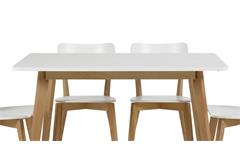 Esszimmer Set Raven Tisch 120x80 cm Küchentisch mit 4 Stühlen Birke und weiß