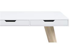 Schreibtisch Estelle Büro Arbeitstisch weiß lackiert Beine Esche massiv 140x60