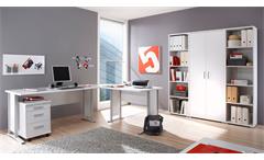 Büromöbel OFFICE LINE Arbeitszimmer in weiß Schreibtisch Aktenregal