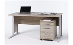Schreibtisch Büro Office Line Biz in Sonoma Eiche Breite 150 cm Metallgestell
