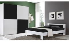 Bett Vega Futonbett in weiß und schwarz mit Rollrost und Matratze 140x200 cm