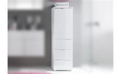Hochkommode Spice Badezimmer Schrank in weiß hochglanz