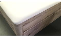 Bettanlage Mars XL Bett Nachtkommode Sandeiche weiß inkl. LED und Bettkasten