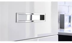 Badezimmer Set Manhattan 5-tlg grau weiß Hochglanz Badmöbel mit Becken & LED
