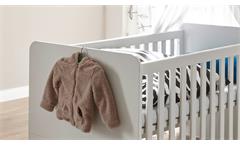 Babybett Bibo Kinderbett weiß mit Schlupfsprossen und Matratzenauflage 70x140 cm 
