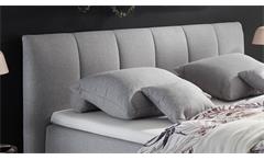Boxbett Bett Doppelbett Granada 2 Stoff grau mit Bettkasten Topper 180x200 cm