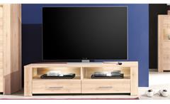 Lowboard TV-Board Kommode Time Edelbuche Aluoptik Wohnzimmer inkl. LED 150 cm