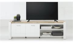 Lowboard TV-Board TV-Schrank Louisa weiß Westminster Eiche Wohnzimmer 190 cm