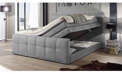 Boxspringbett Bett Doppelbett Alberta Stoff dunkelgrau mit Bettkasten 180x200 cm