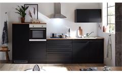 Inselküche Küchenzeile Jamesy 4 schwarz Eiche inkl. Geräte ohne Geschirrspüler