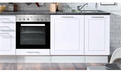 Küchenblock Küche Welcome 6 weiß und stone dark inkl. Geräte ohne Geschirrspüler