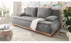 Schlafsofa Funktionssofa Couch Mila Lux.3DL Stoff dunkelgrau mit Bettkasten 208