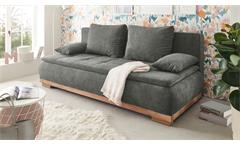 Schlafsofa Funktionssofa Couch Mila Lux.3DL Stoff stone grau mit Bettkasten 208