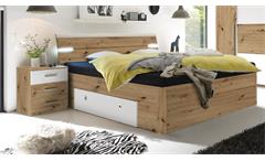 Schlafzimmer San Marino Kleiderschrank 4-türig Bett Nachtkommodeni Artisan Eiche