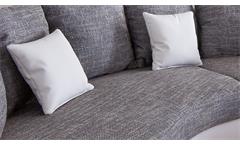Wohnlandschaft Rundecke Kuschelecke Lounge Sofa weiß grau Limoncello