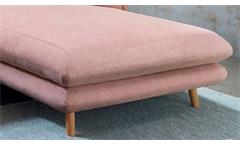 Ecksofa Lounge Wohnlandschaft Sofa in Stoff rosa Blumen Lazio Couch romantisch