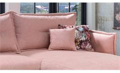 Ecksofa Lounge Wohnlandschaft Sofa in Stoff rosa Blumen Lazio Couch romantisch